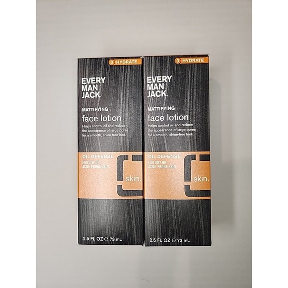 Every Man Jack Mattifying Face Lotion Oil Defense 2.5 oz Lot of 2 - Picture 1 of 2